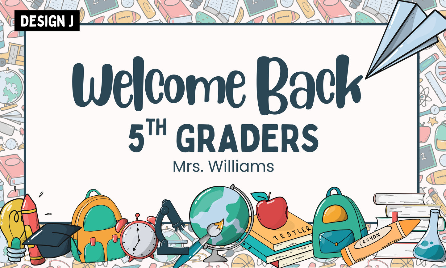 Faux Painted Banner- Back to School (3x5 or 4x6)
