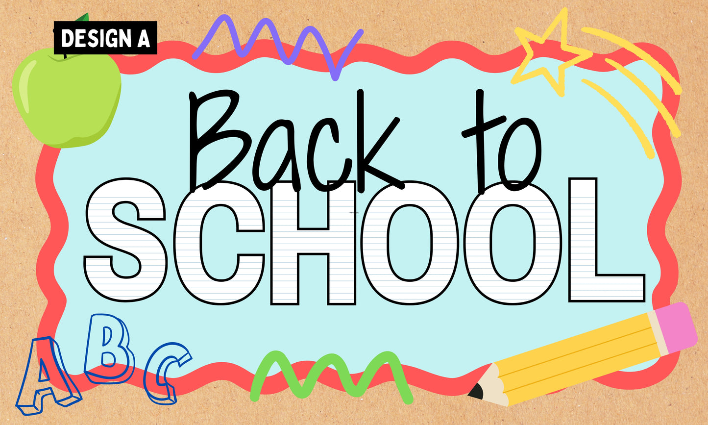 Faux Painted Banner- Back to School (3x5 or 4x6)