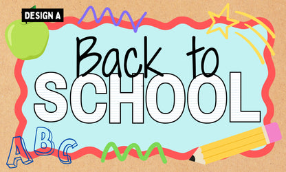 Faux Painted Banner- Back to School (3x5 or 4x6)