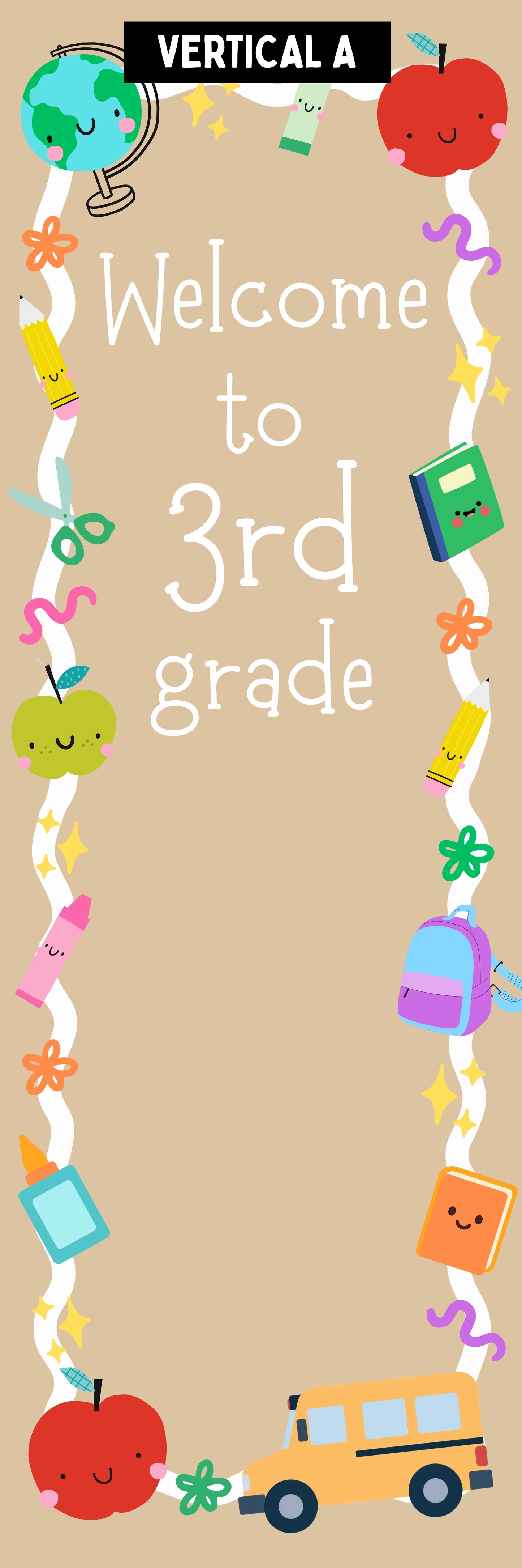 Faux Painted Banner- Back to School (2x6- vertical & horizontal)