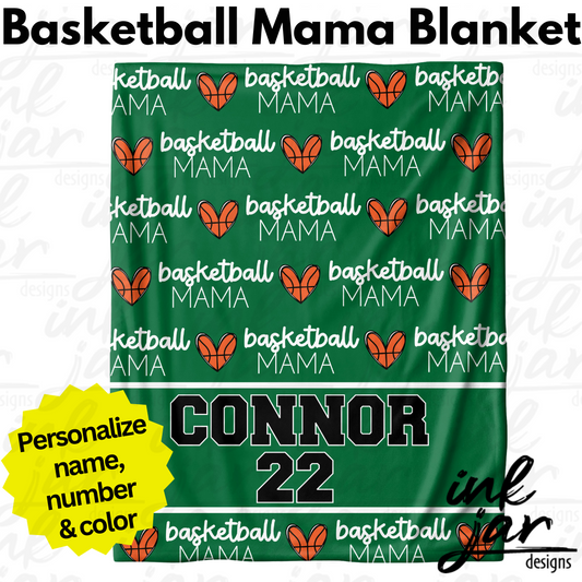 Blanket- Personalized BASKETBALL Mama (single ordering)