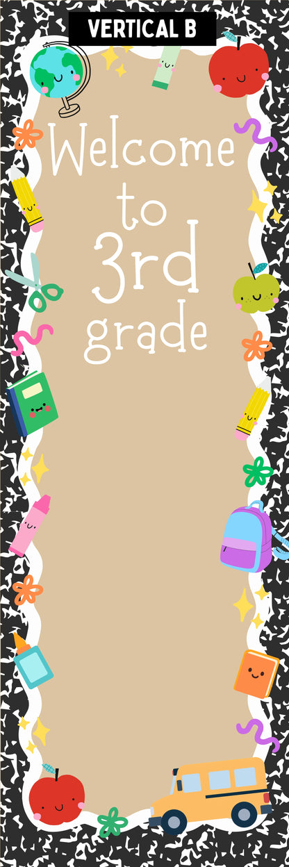 Faux Painted Banner- Back to School (2x6- vertical & horizontal)