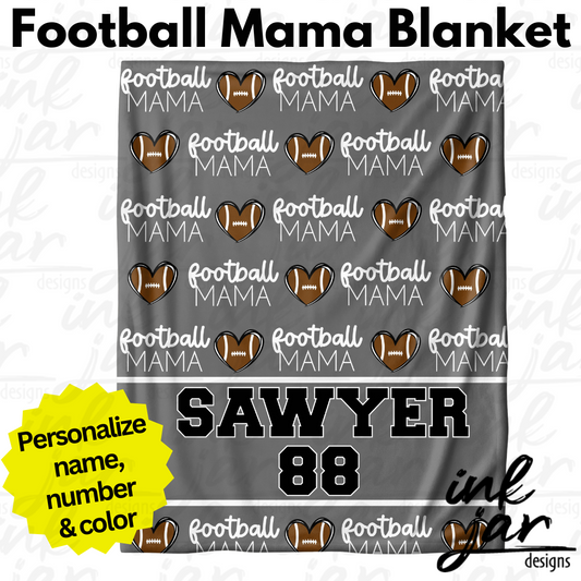 Blanket- Personalized FOOTBALL Mama (single ordering)