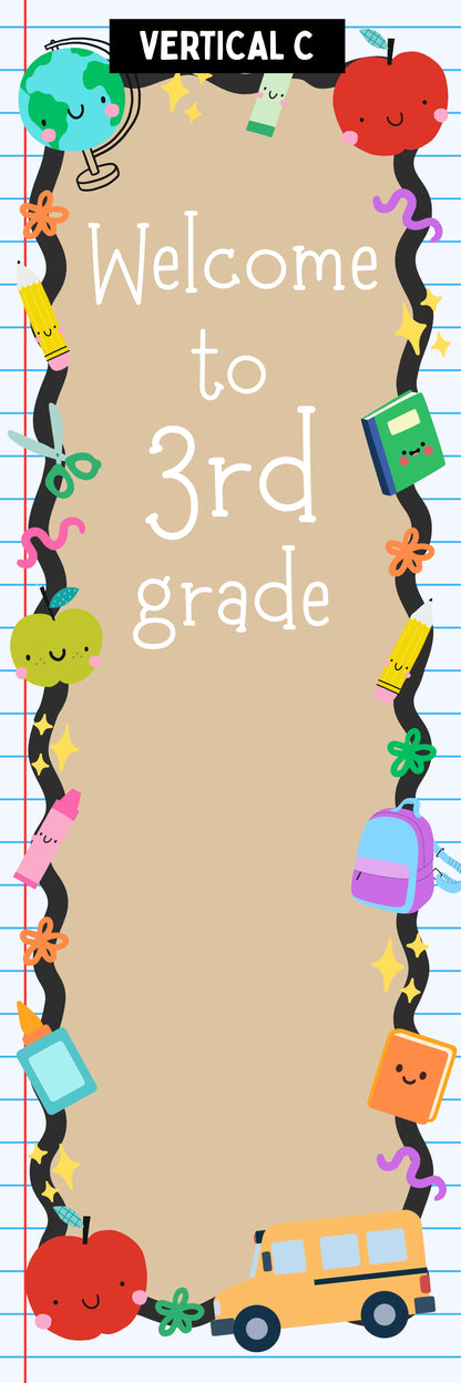 Faux Painted Banner- Back to School (2x6- vertical & horizontal)