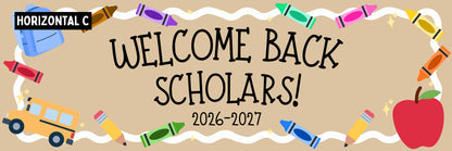 Faux Painted Banner- Back to School (2x6- vertical & horizontal)