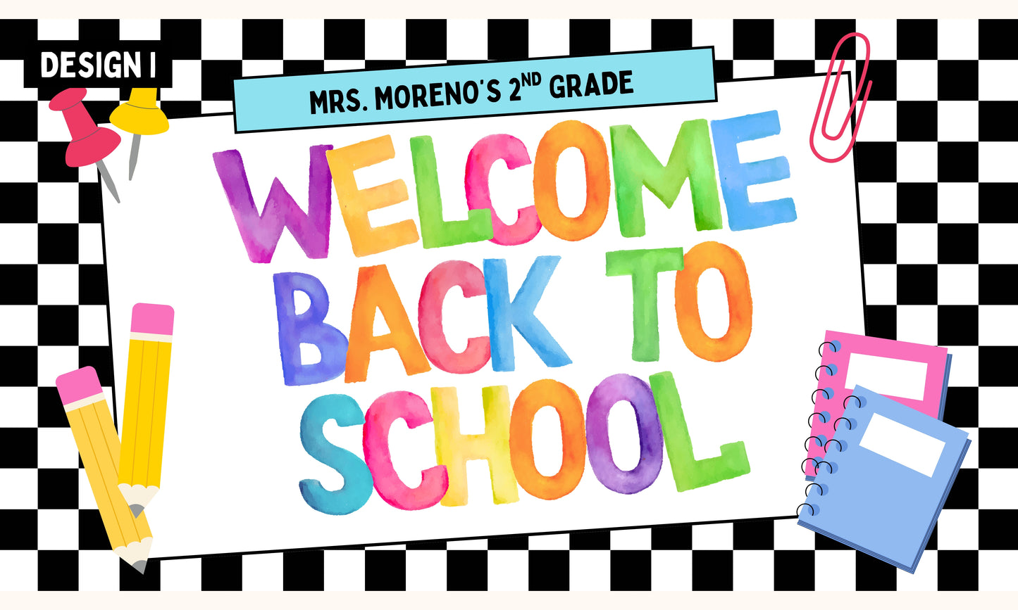 Faux Painted Banner- Back to School (3x5 or 4x6)