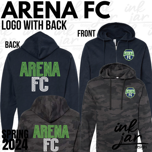 ARENA FC Spring 2024: Logo with Back- HOODIE/ZIP