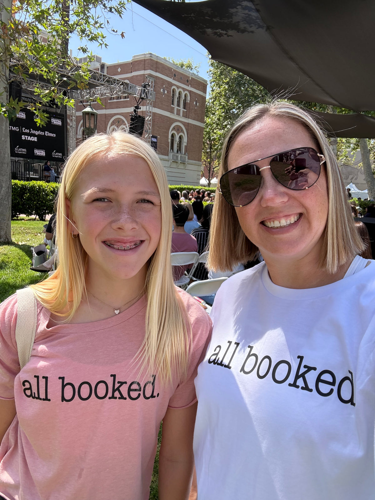 ALL BOOKED COLLECTIVE- 'all booked.' Raised Silicone Tee
