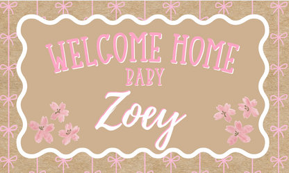 BANNER- Faux Painted Banner- Baby