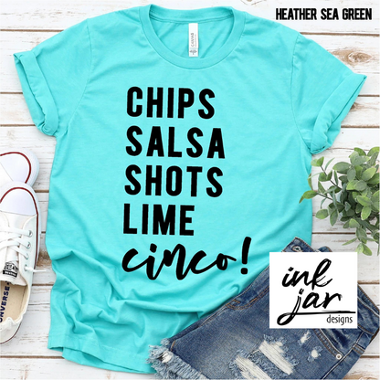 Chips Salsa Shots Lime Cinco