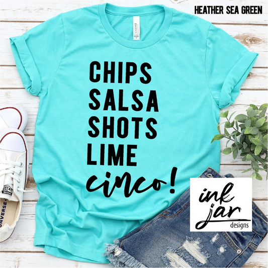 Chips Salsa Shots Lime Cinco