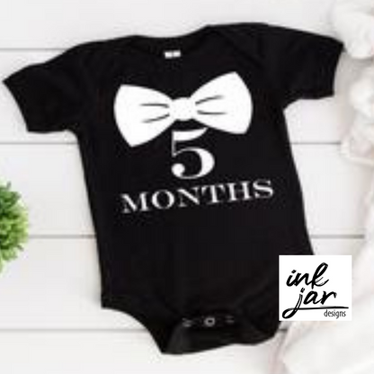 MILESTONES- Bow Ties- 12 month set