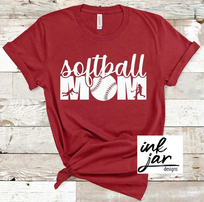 Softball Mom in Cursive