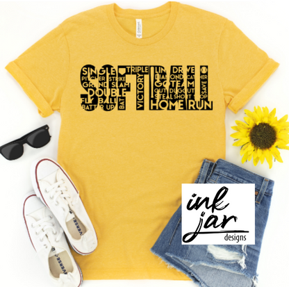 Softball Word Art