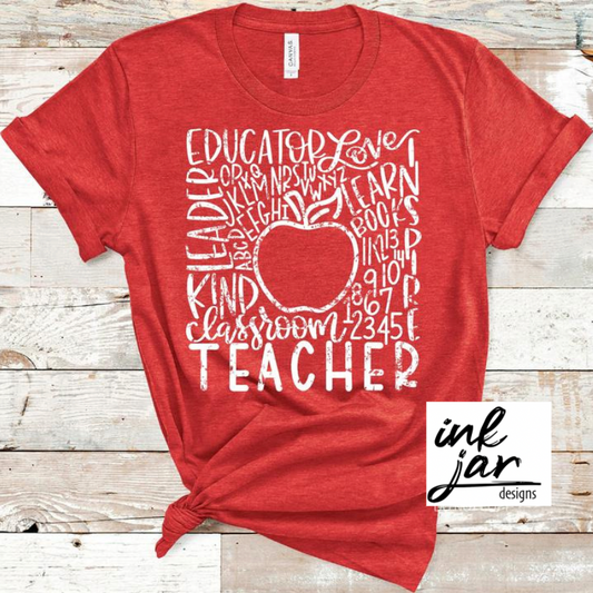 Teacher/Apple Word Art